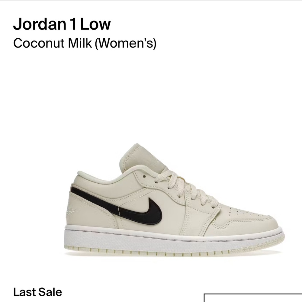 Women’s Jordan 1 Low Coconut Milk SZ 9.5